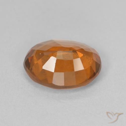 Hessonite Garnet Gemstone in 9.1 x 7.5 mm Size for Sale, Hessonite Garnet Stone in Medium Orange Color