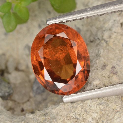 2.01ct Natural Reddish Orange Hessonite Garnet, Oval, VS-SI