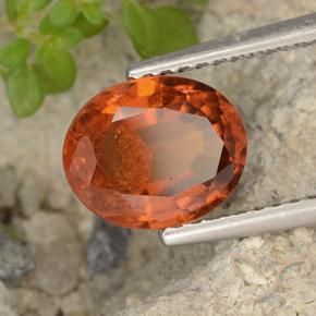 2.01 ct Orange Hessonite Garnet Stone, Natural Hessonite Garnet in Oval Facet Shape for Sale
