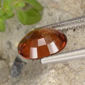 Hessonite Garnet Gemstone in 9 x 7 mm (calibrated) Size for Sale, Hessonite Garnet Stone in Reddish Orange Color