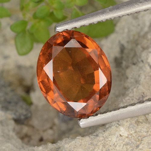 2.14ct Natural Deep Orange Hessonite Garnet, Oval, VS