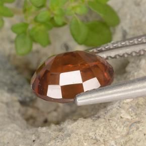 Hessonite Garnet Gemstone in 8.5 x 7.1 mm Size for Sale, Hessonite Garnet Stone in Deep Orange Color