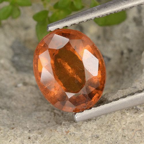 2.10ct Natural Amber Orange Hessonite Garnet, Oval, VS-SI