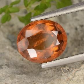 2.10 ct Orange Hessonite Garnet Stone, Natural Hessonite Garnet in Oval Facet Shape for Sale