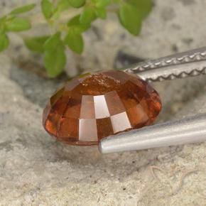 Hessonite Garnet Gemstone in 8.6 x 7.2 mm Size for Sale, Hessonite Garnet Stone in Amber Orange Color