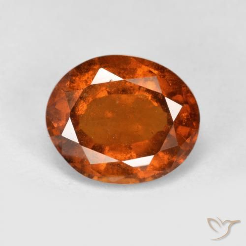 2.47ct Natural Deep Orange Hessonite Garnet, Oval, VS-SI