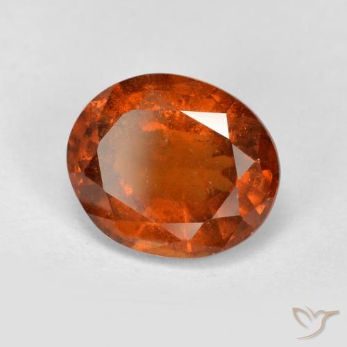 2.47 ct Orange Hessonite Garnet Stone, Natural Hessonite Garnet in Oval Facet Shape for Sale