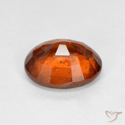 Hessonite Garnet Gemstone in 8.8 x 7.4 mm Size for Sale, Hessonite Garnet Stone in Deep Orange Color