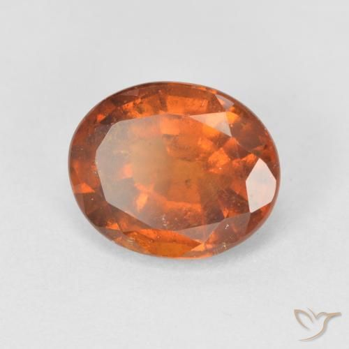 2.49 ct Orange Hessonite Garnet Stone, Natural Hessonite Garnet in Oval Facet Shape for Sale