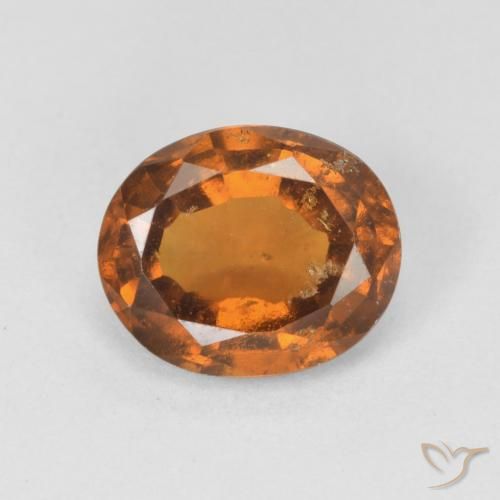 2.23 ct Orange Hessonite Garnet Stone, Natural Hessonite Garnet in Oval Facet Shape for Sale
