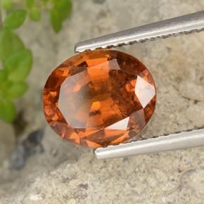 2.09 ct Orange Hessonite Garnet Stone, Natural Hessonite Garnet in Oval Facet Shape for Sale