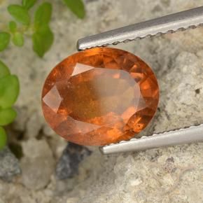 2.63 ct Orange Hessonite Garnet Stone, Natural Hessonite Garnet in Oval Facet Shape for Sale