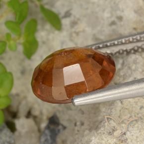 Hessonite Garnet Gemstone in 9.3 x 7.6 mm Size for Sale, Hessonite Garnet Stone in Deep Orange Color