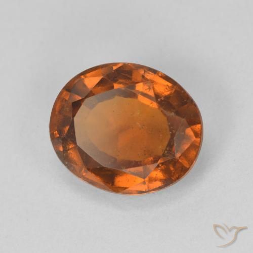 2.47 ct Orange Hessonite Garnet Stone, Natural Hessonite Garnet in Oval Facet Shape for Sale