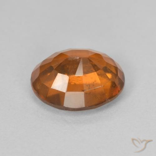 Hessonite Garnet Gemstone in 8.9 x 7.6 mm Size for Sale, Hessonite Garnet Stone in Medium Dark-Orange Color