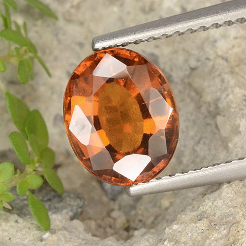 2.55ct Natural Reddish Orange Hessonite Garnet, Oval, VVS-VS
