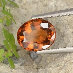 2.55 ct Orange Hessonite Garnet Stone, Natural Hessonite Garnet in Oval Facet Shape for Sale