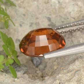 Hessonite Garnet Gemstone in 9.1 x 7.5 mm Size for Sale, Hessonite Garnet Stone in Reddish Orange Color
