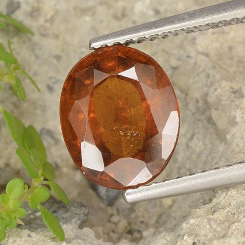 3.05ct Natural Reddish Orange Hessonite Garnet, Oval, VS-SI