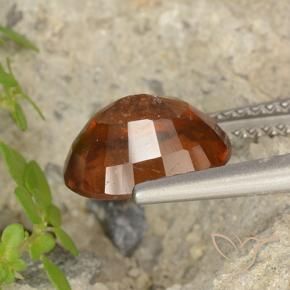 Hessonite Garnet Gemstone in 9.6 x 7.9 mm Size for Sale, Hessonite Garnet Stone in Reddish Orange Color