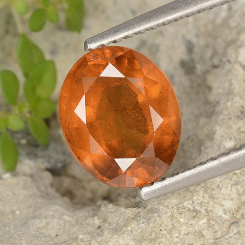 2.69ct Natural Medium Orange Hessonite Garnet, Oval, VS-SI