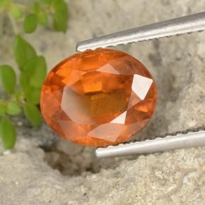 2.69 ct Orange Hessonite Garnet Stone, Natural Hessonite Garnet in Oval Facet Shape for Sale