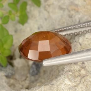 Hessonite Garnet Gemstone in 9.4 x 7.7 mm Size for Sale, Hessonite Garnet Stone in Medium Orange Color
