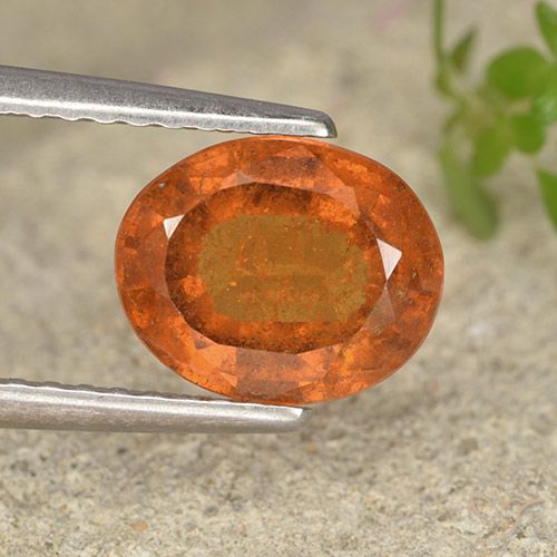 1.80ct Natural Medium Orange Hessonite Garnet, Oval, VS-SI