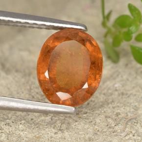 1.80 ct Orange Hessonite Garnet Stone, Natural Hessonite Garnet in Oval Facet Shape for Sale