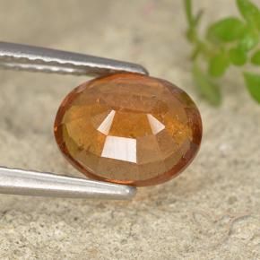 Hessonite Garnet Gemstone in 8.3 x 6.7 mm Size for Sale, Hessonite Garnet Stone in Medium Orange Color