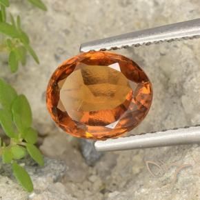1.81 ct Orange Hessonite Garnet Stone, Natural Hessonite Garnet in Oval Facet Shape for Sale
