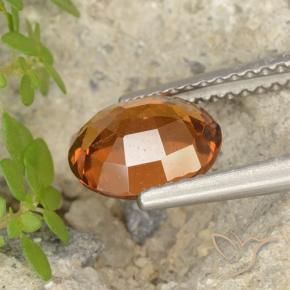 Hessonite Garnet Gemstone in 8.3 x 6.8 mm Size for Sale, Hessonite Garnet Stone in Medium-Dark Orange Color