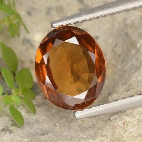 1.95 ct Orange Hessonite Garnet Gemstone, Hessonite Garnet Gem in Oval Facet Shape for Sale.