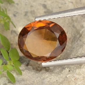 1.95 ct Orange Hessonite Garnet Stone, Natural Hessonite Garnet in Oval Facet Shape for Sale