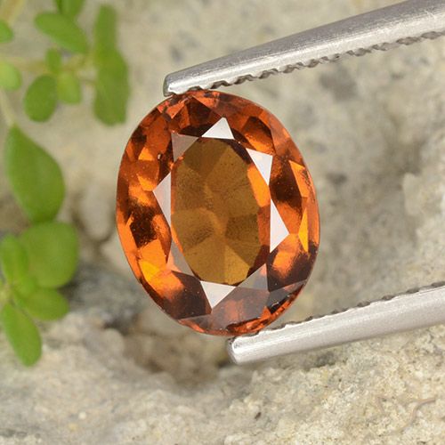 1.69ct Natural Amber Orange Hessonite Garnet, Oval, VS