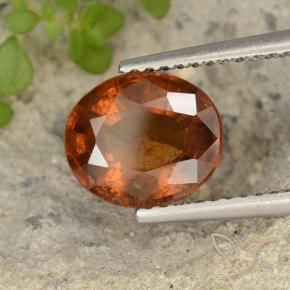 2.74 ct Orange Hessonite Garnet Stone, Natural Hessonite Garnet in Oval Facet Shape for Sale