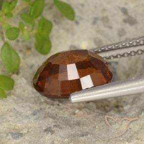 Hessonite Garnet Gemstone in 9.3 x 7.9 mm Size for Sale, Hessonite Garnet Stone in Medium-Dark Orange Color