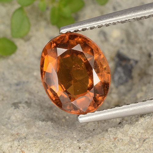 2.26ct Natural Deep Orange Hessonite Garnet, Oval, VS-SI