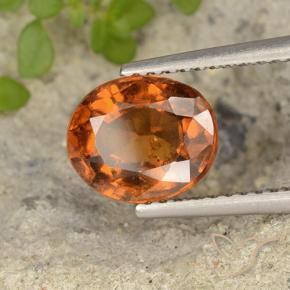2.26 ct Orange Hessonite Garnet Stone, Natural Hessonite Garnet in Oval Facet Shape for Sale