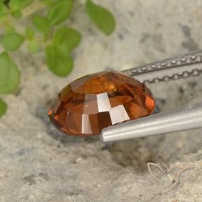 Hessonite Garnet Gemstone in 8.8 x 7.3 mm Size for Sale, Hessonite Garnet Stone in Deep Orange Color
