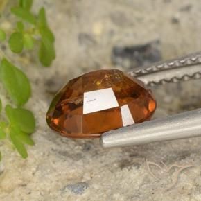 Hessonite Garnet Gemstone in 8.1 x 6.6 mm Size for Sale, Hessonite Garnet Stone in Deep Orange Color