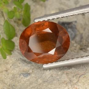 2.64 ct Orange Hessonite Garnet Stone, Natural Hessonite Garnet in Oval Facet Shape for Sale