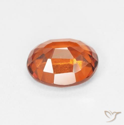 Hessonite Garnet Gemstone in 8.3 x 6.8 mm Size for Sale, Hessonite Garnet Stone in Medium Orange Color