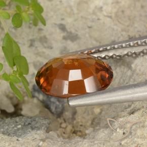 Hessonite Garnet Gemstone in 8.4 x 6.8 mm Size for Sale, Hessonite Garnet Stone in Amber Orange Color