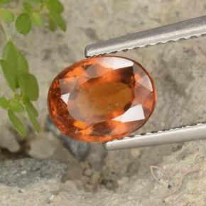 1.97 ct Orange Hessonite Garnet Stone, Natural Hessonite Garnet in Oval Facet Shape for Sale