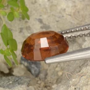 Hessonite Garnet Gemstone in 8.2 x 6.4 mm Size for Sale, Hessonite Garnet Stone in Medium-Dark Orange Color