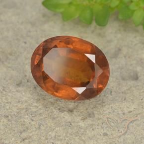 2.25 ct Orange Hessonite Garnet Stone, Natural Hessonite Garnet in Oval Facet Shape for Sale