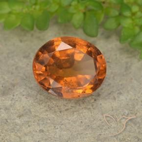 1.86 ct Orange Hessonite Garnet Stone, Natural Hessonite Garnet in Oval Facet Shape for Sale
