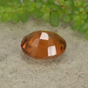 Hessonite Garnet Gemstone in 8.3 x 6.9 mm Size for Sale, Hessonite Garnet Stone in Yellowish Orange Color