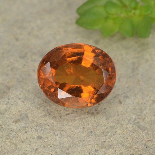 1.66ct Natural Deep Orange Hessonite Garnet, Oval, VS-SI